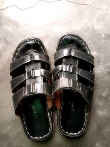 Men's Black Leather Sandals