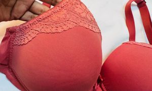 Red Bra with Lace Detail (brick colour)