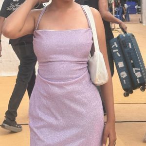 Sparkly Lavender Bodycon Mini Dress