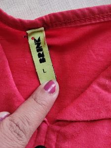 Red top for Christmas 🌲Cute Pink Button-Down To