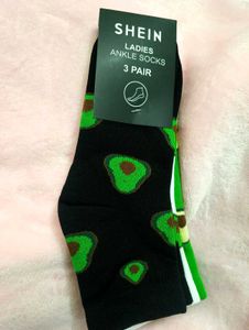 Cute Avocado Print Socks - Pack of 3