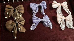 Elegant set of pearl bow clips🤌🏻🎀
