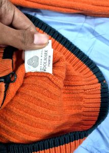 Lacoste Orange Knit Cardigan