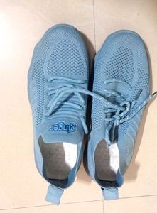 Light Blue Knit Sneakers