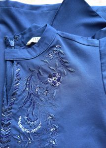 Elegant Navy Blue Embellished Jumpsuit
