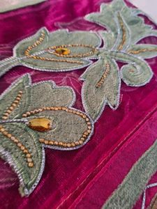 Vibrant Magenta Embroidered Saree