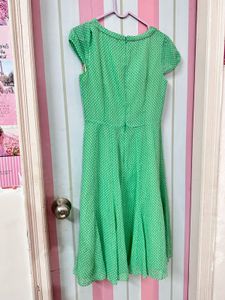 Chic Green Polka Dot Dress