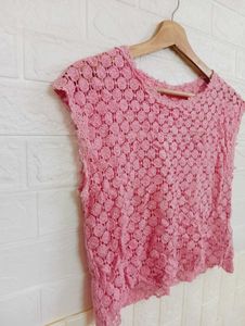Elegant Pink Crochet Top