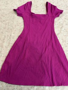 Ribbed Tie-Front Mini Dress