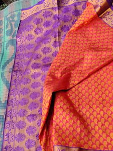 🎉🎉Elegant Purple Floral Saree With Blouse