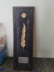 Vintage Feather Trophy Plaque