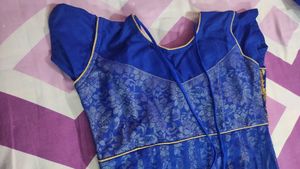 Double Layer Blue Anarkali Dress