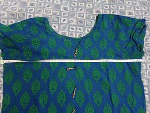 Blue &amp; Green Block Print Kurta