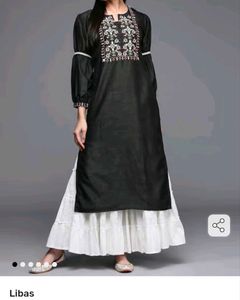 Embroidered Black Kurta