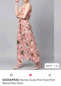 SASSAFRAS Dusty Pink Floral Maxi Dress
