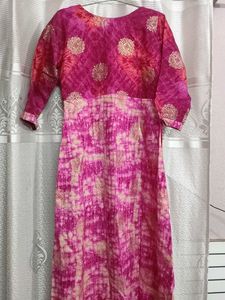 Pink Tie-Dye Print Kurta