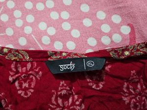 Soch Maroon Printed Kurti Great Condition
