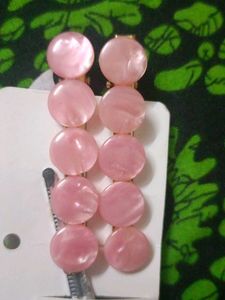 Chic Pink Pearl Hair Clips Set