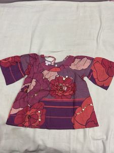 Vibrant Floral Print Blouse with Sequins