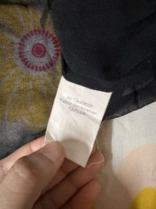 Black Sheer Embroidered Button-Up Shirt