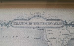 Rare Historic Painting Map of Indian Ocean Islands