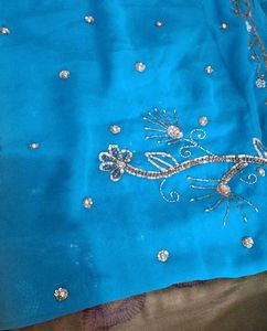 Beautiful Blue &amp; Pink Ombre Saree