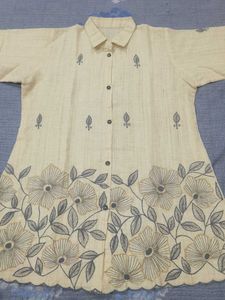 Cream Embroidered Co-ord Set