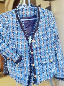 Tweed Jacket With Gold Botton Details