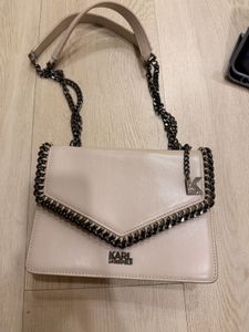 Karl Lagerfeld Cream Chain Shoulder Bag