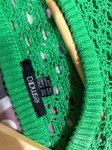 Chic Green Crochet Knit Sweater