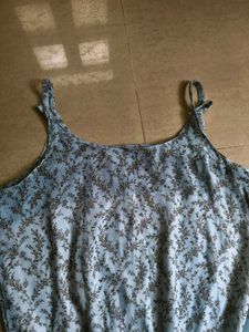 Light Blue Floral Print Summer Dress