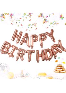 Happy Birthday Foil Ballons Rose Gold