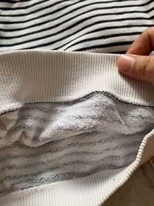Striped Mock Neck Sweatshirt
