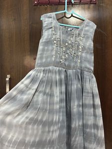 Embroidered Tie-Dye Midi Dress