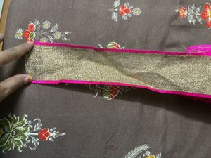 Vibrant Pink &amp; Gold Border lace