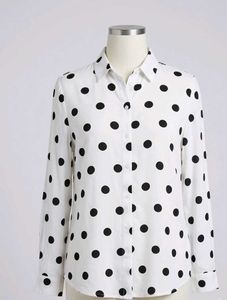 White Polka Dot Top