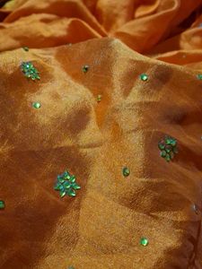Embellished Orange Saree