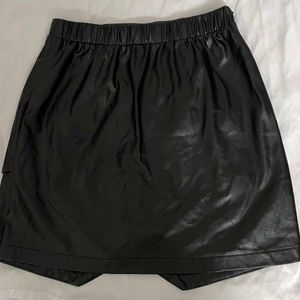 Black Faux Leather Skirt