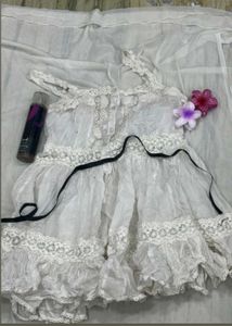 Boho Lace White Summer Dress