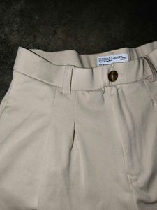 Classic Beige Wide-Leg Trousers