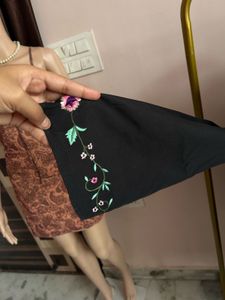 Black Floral Embroidered Dress