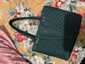 Stylish Teal Quilted Tote Bag