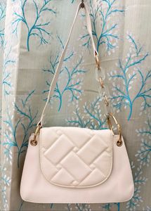 Cream Quilted Shoulder Bag