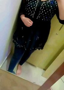 Black Mirror Work Chikankari Kurti