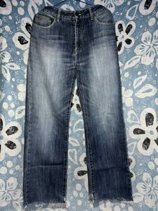 wide leg dark blue jeans