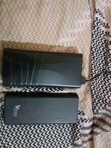 mi power bank and Syska torch