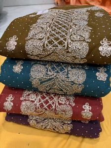 georgette work dress materials
