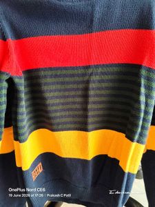 New 8-9 Yrs Kids Sweatshirt (Stripped Multicolor)