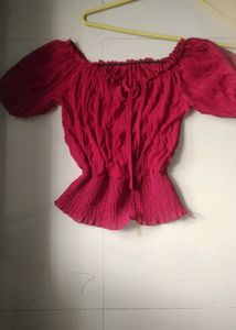 Red Off-Shoulder Top