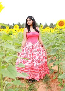 Floral Print Maxi Skirt with corset top